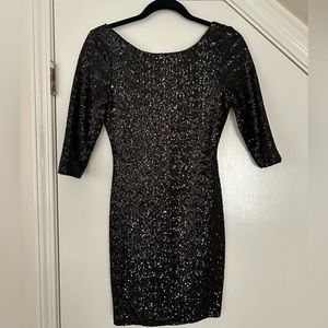 Black sequin mini dress size small.